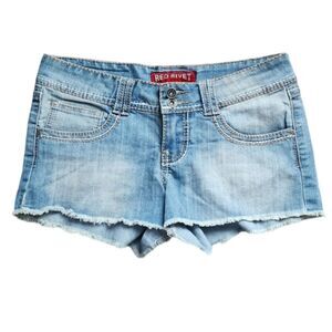 Red Rivet Jr. Size 7 blue‎ denim cut- off shorts